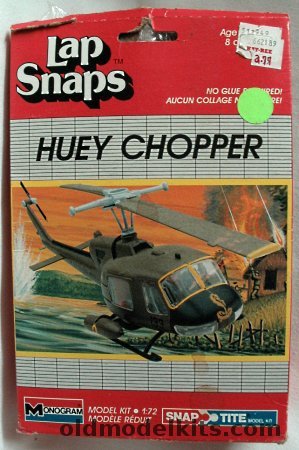 Monogram 1/72 UH-1 Huey Chopper Lap Snaps, 1063 plastic model kit